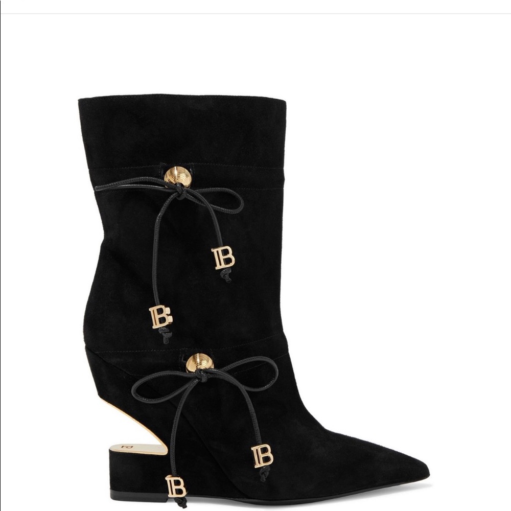 BALMAIN MAYA BOW DETAILED ANKLE BOOTS. SIZE 39.  Fits like US Sz 8. BRAND NEW.